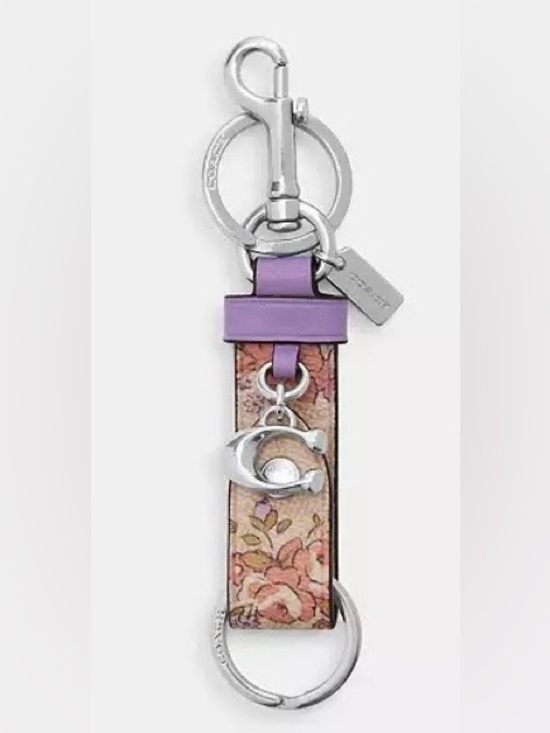 Coach Accessories - Coach Tiger Lavender Floral Strap Keyring with Silver Hardware w/dustbag